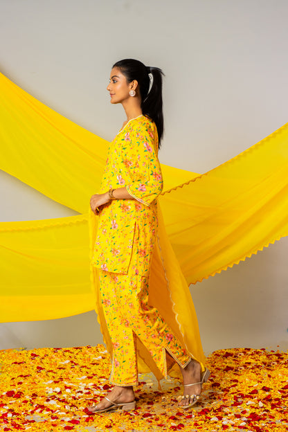 Sunshine Yellow Printed Co-Ord Set