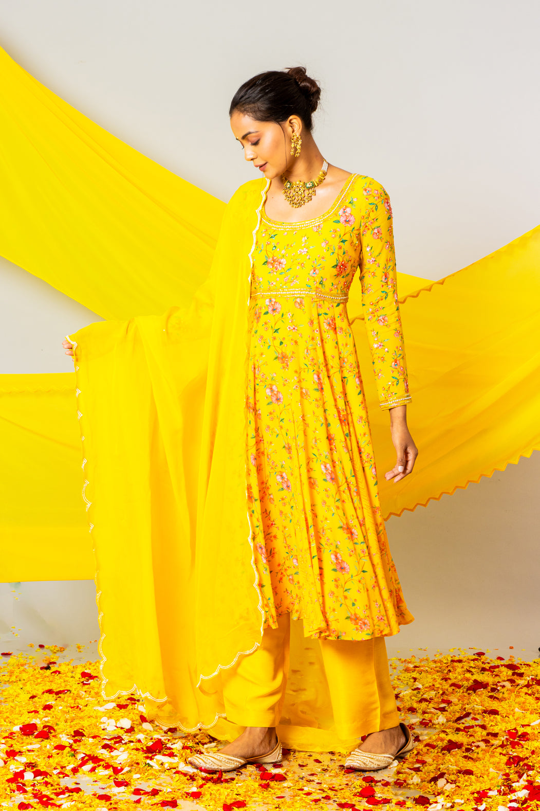 Sunshine Yellow Anarkali Set