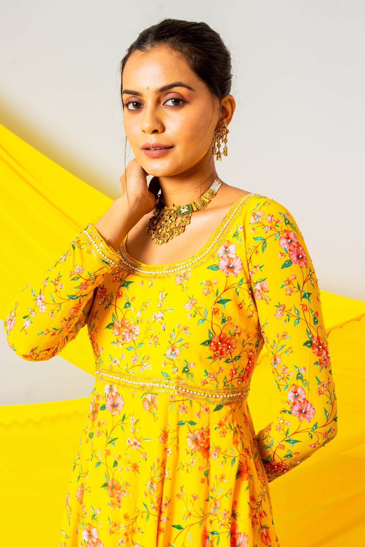 Sunshine Yellow Anarkali Set