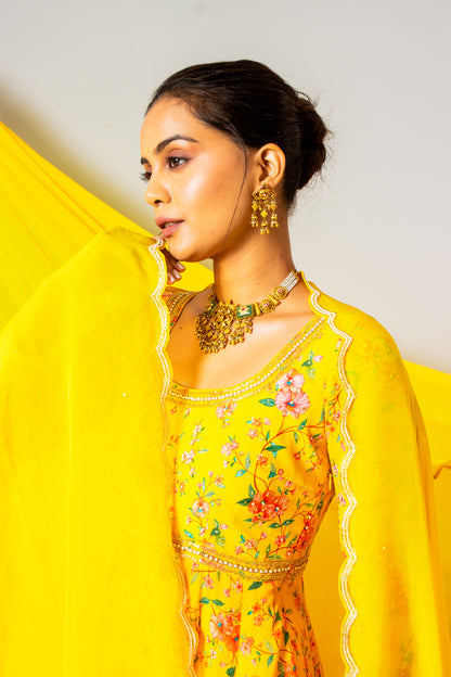 Sunshine Yellow Anarkali Set